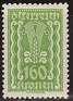 Austria 1922 Símbolos 160 K Verde Scott 271